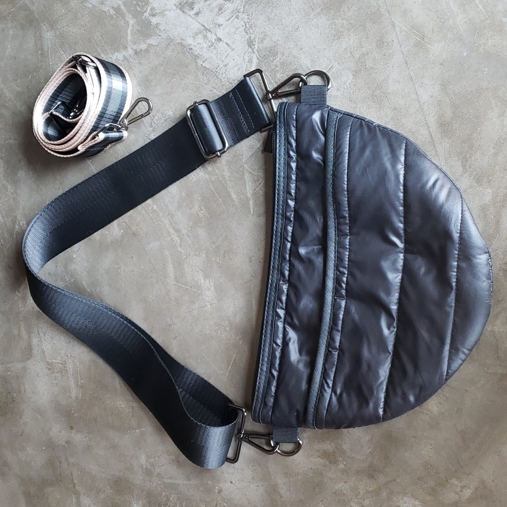 Haute Shore Puffer Crossbody Bag (plus extra striped strap)